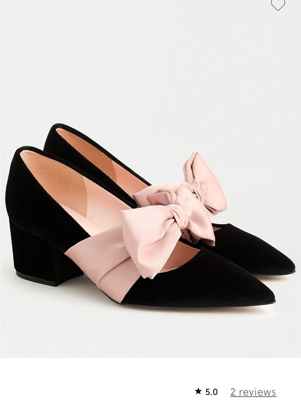 Laney pumps in velvet Black Pointed Heels with Pink Bow